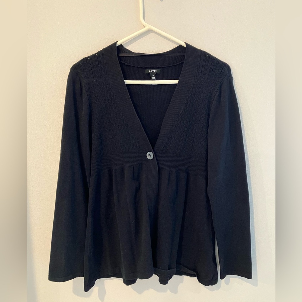 Apt. 9 Black Cardigan Sweater V-Neck Empire Waist